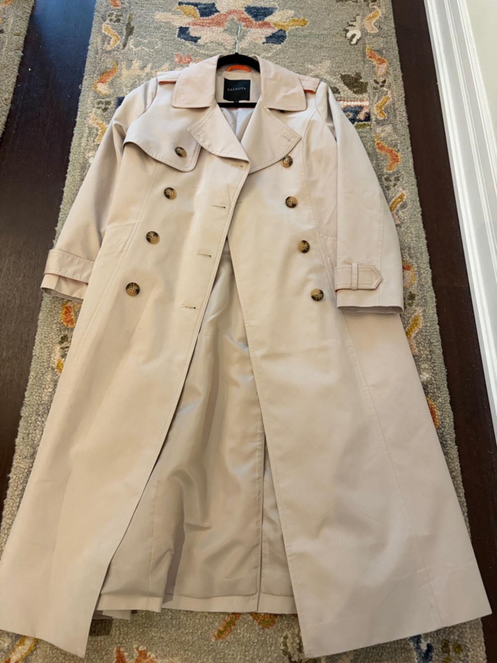 Talbots Light Beige Double-Breasted Trench Coat